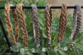 Small Brown Leather 4-Stranded Braided Keychain