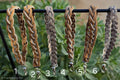 Medium Brown Leather 4-Stranded Braided Keychain