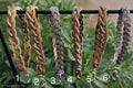 Medium Gray Leather 3-Stranded Braided Keychain